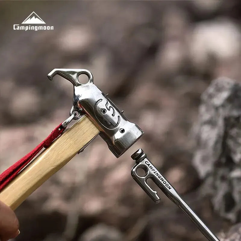 Campingmoon Stainless Steel Camping Hammer with Nail Puller