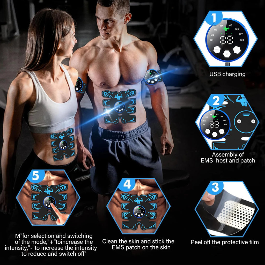 APWIKOGER Ab Stimulator - EMS Muscle Toner for Abdomen, Arms, and Legs