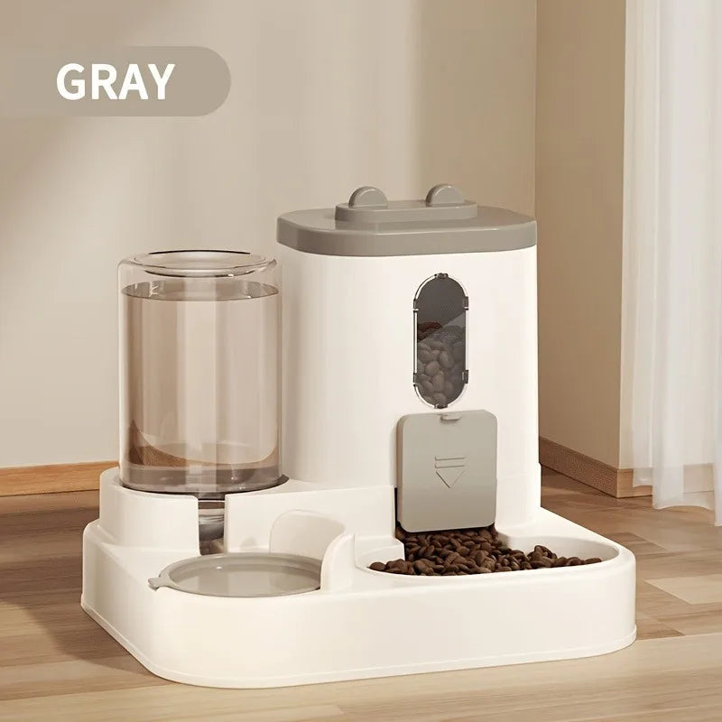 Automatic 2-in-1 Cat Feeder & Water Dispenser - Space-Saving Solution