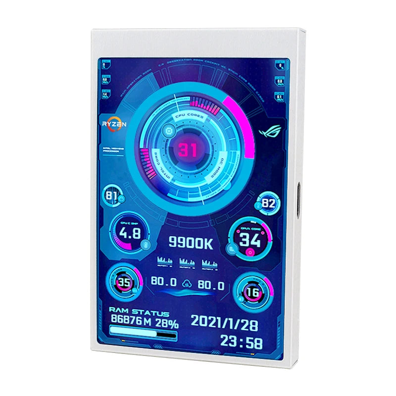 3.5 Inch USB Type-C IPS Secondary Monitor for PC & Custom Software