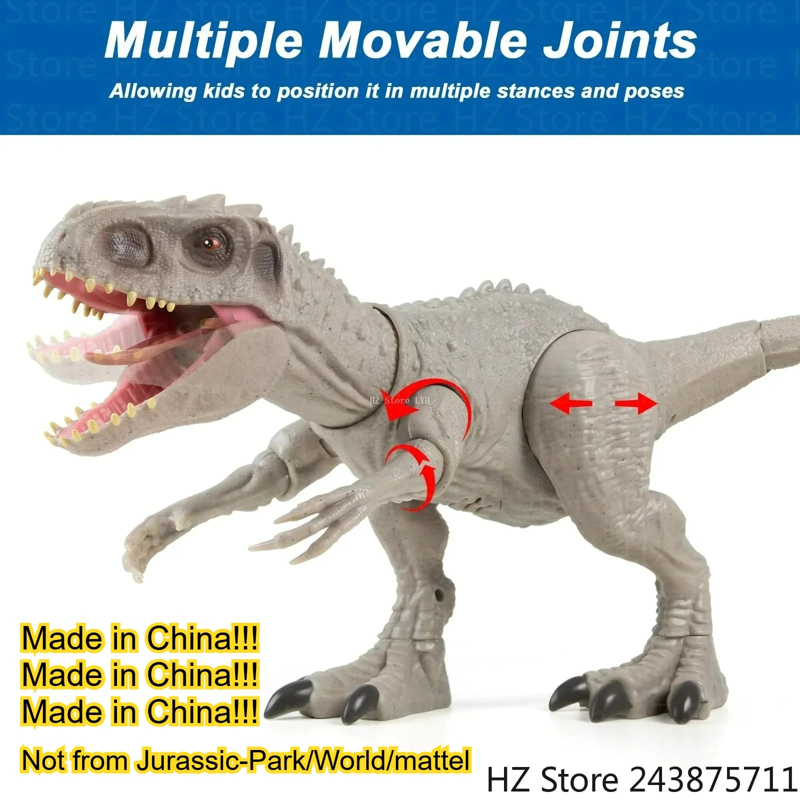 Indominus Rex Dinosaur Toy - Roaring Action Figure for Kids