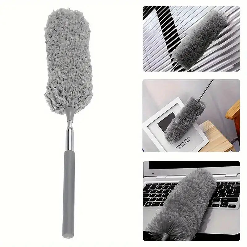 47" Extendable Microfiber Duster Pole - Washable & Versatile Cleaning Tool