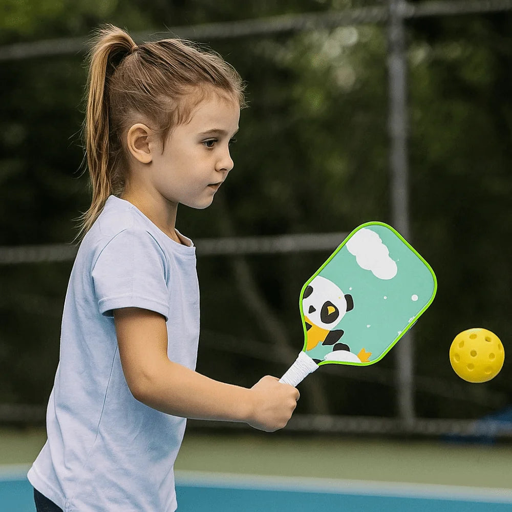 Kids' Cartoon Pickleball Set - Lightweight Rackets with Fun Design