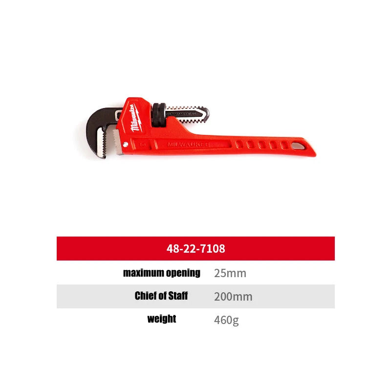 Milwaukee 6" Steel Pipe Wrench - Overbite Jaw for Pro Grip