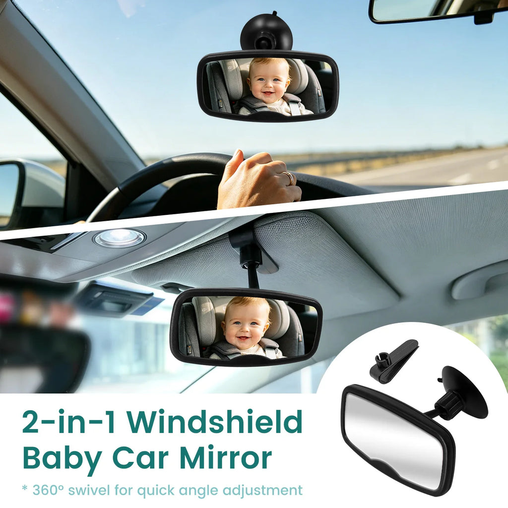 Shatterproof 360° Baby Car Mirror - Adjustable Rear View Observation