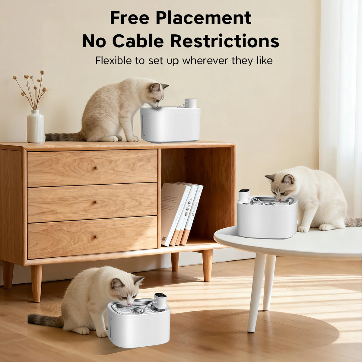LABEKA Wireless Cat Water Fountain - 3.5L with Long-Lasting Battery
