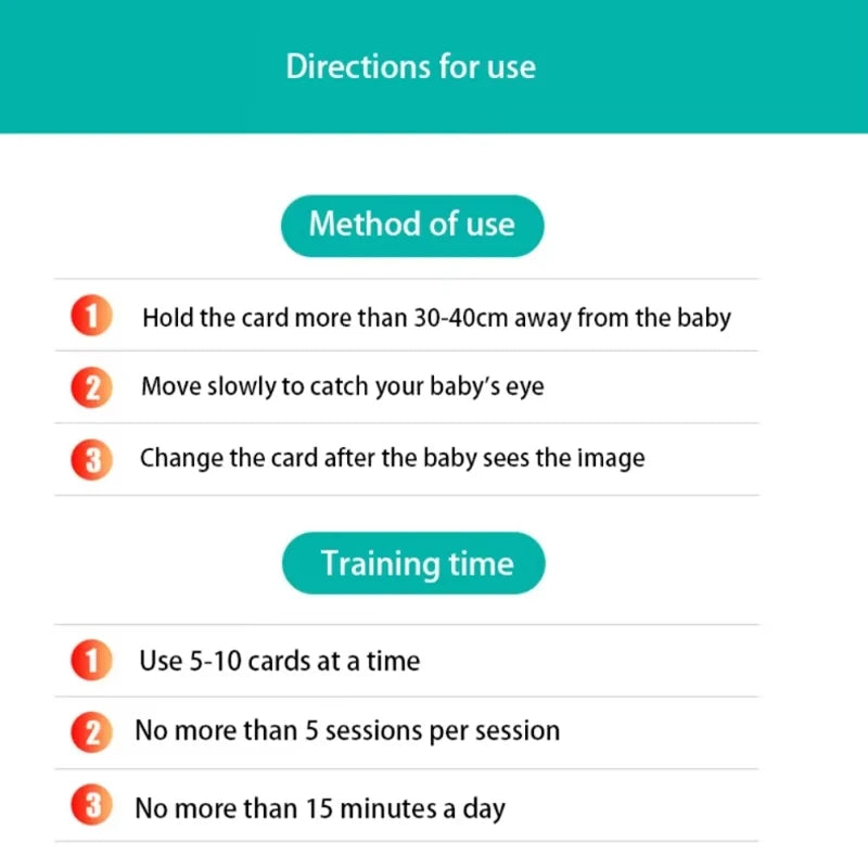 Montessori Visual Stimulation Cards for Baby – High Contrast Learning Toy