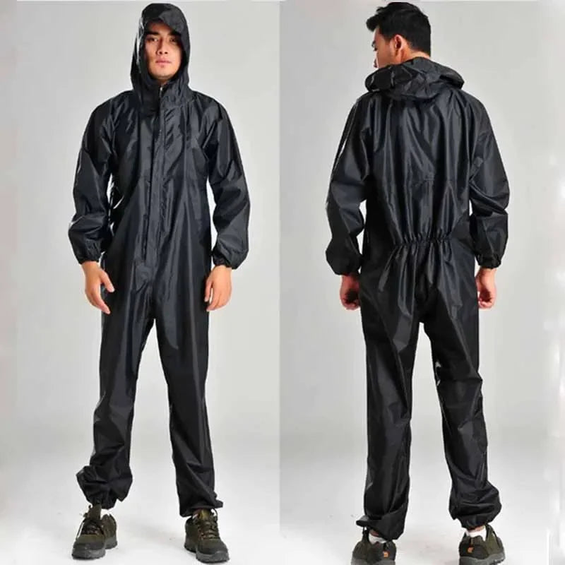 Waterproof One-Piece Raincoat for Men and Women - Versatile Rain Gear