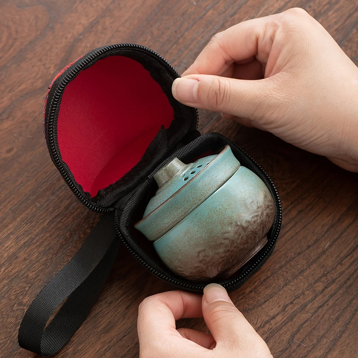 Portable Camping Tea Set - Unbreakable Ceramic Cup with Travel Case
