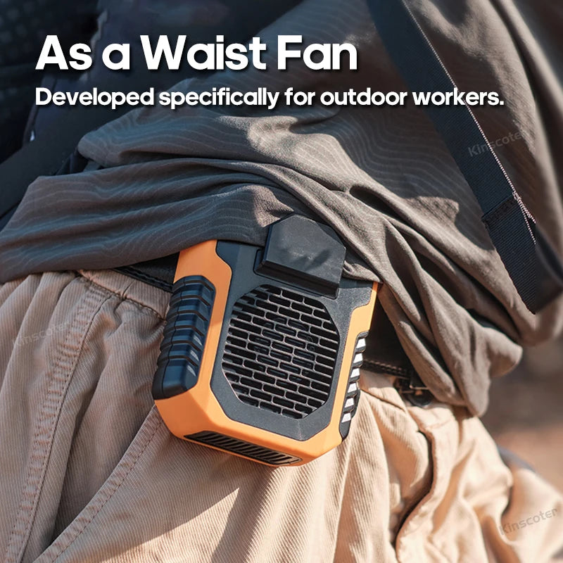 Kinscoter 6000mAh Portable Neck/Waist Fan for Outdoor Activities
