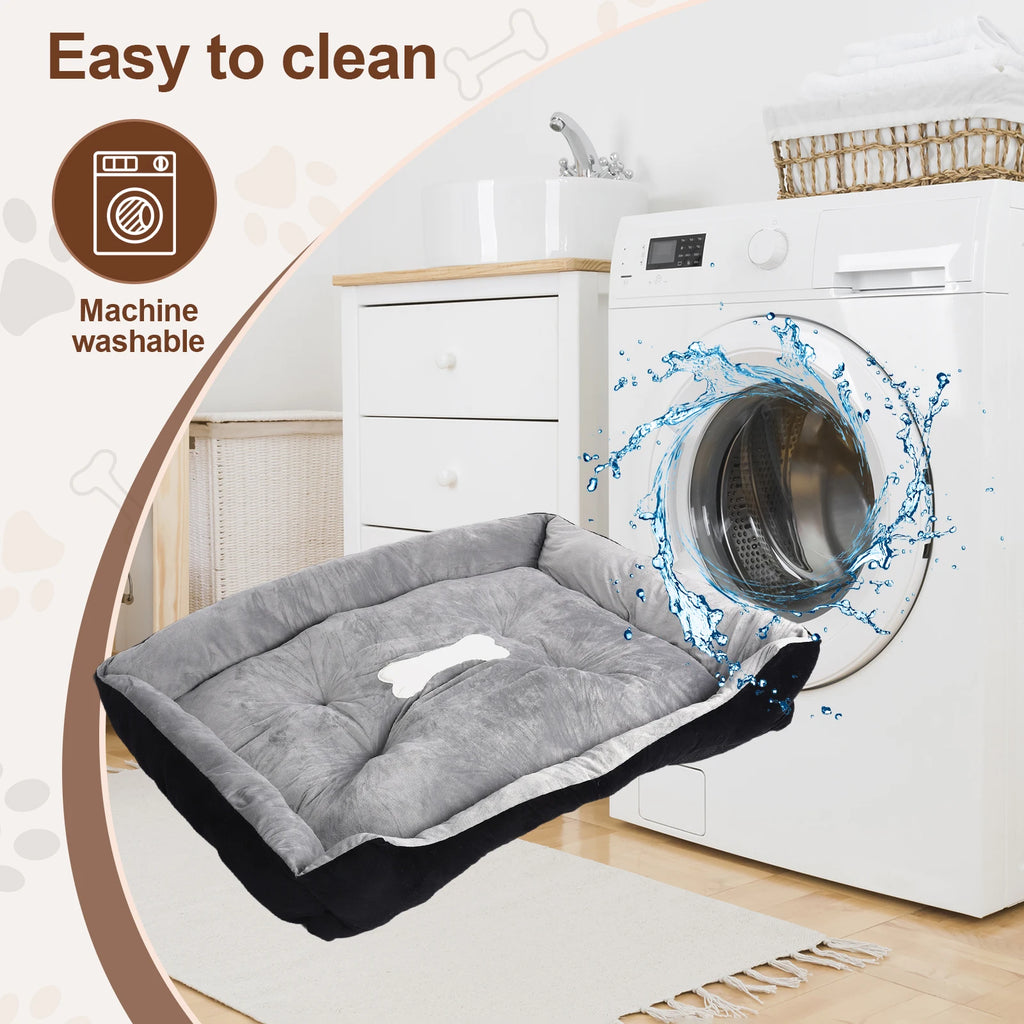 Cozy Square Nest Pet Kennel with Pillow & Blanket for Small Dogs
