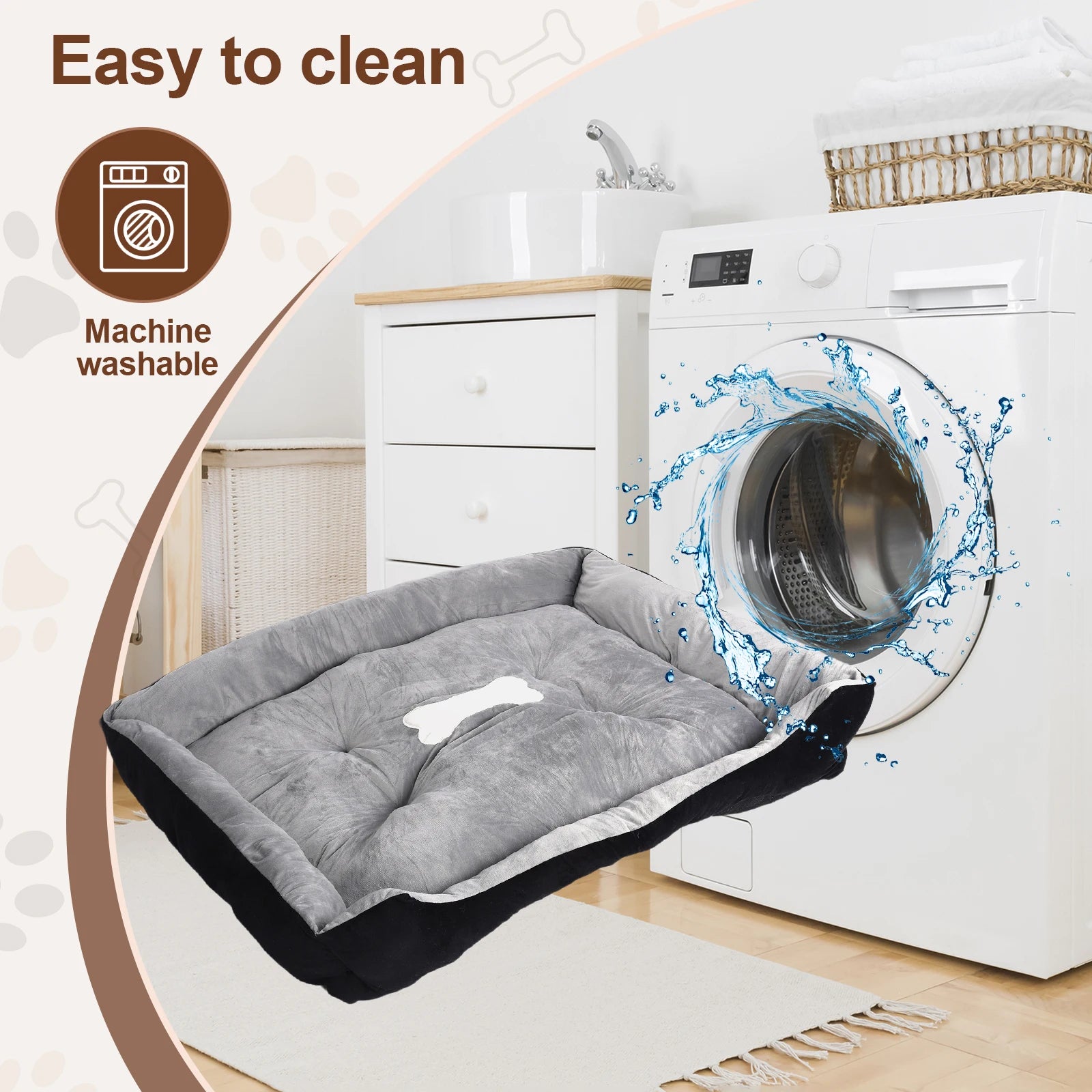Cozy Square Nest Pet Kennel with Pillow & Blanket for Small Dogs