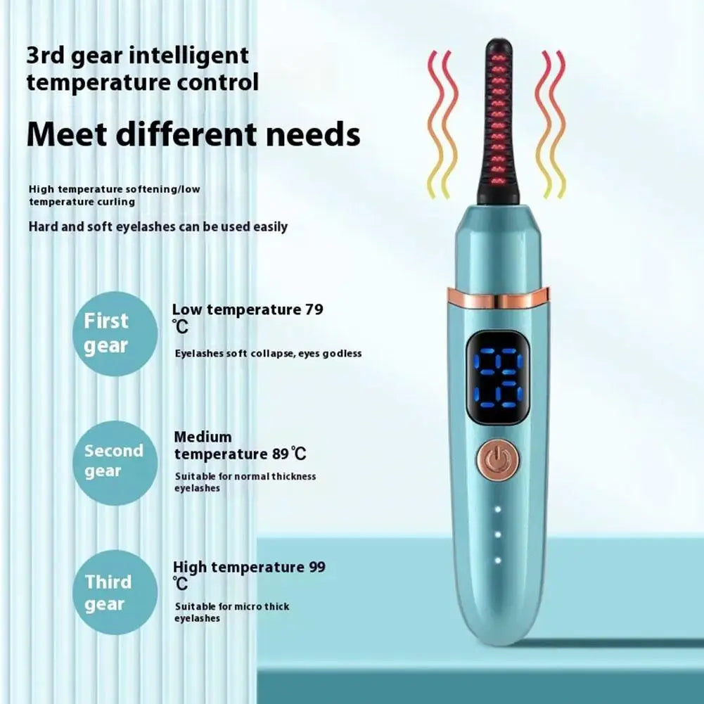 Rechargeable Heated Eyelash Curler with Digital Display & 3 Temperatures
