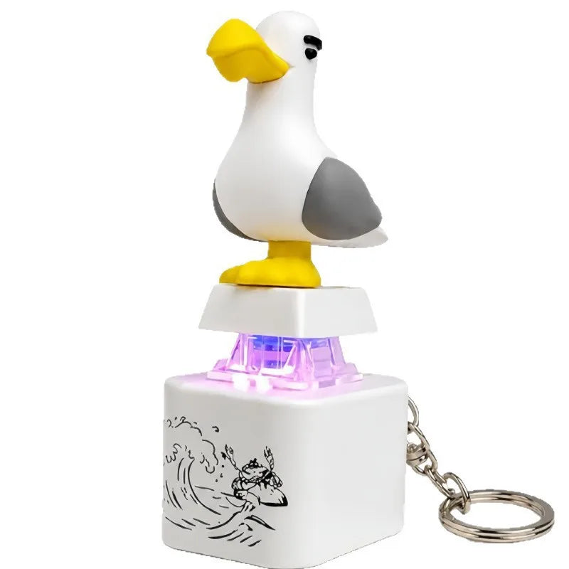 Rechargeable Interactive Sound Keychain - Playful Seagull Call
