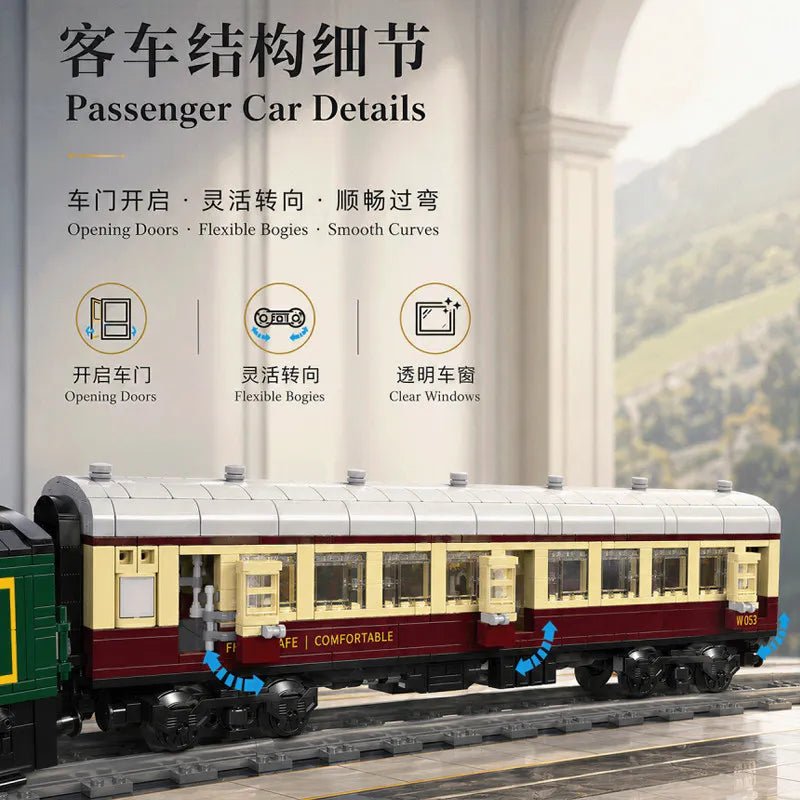 2206 Pcs Classic Scottish Train Building Blocks - Creative Desktop Toy