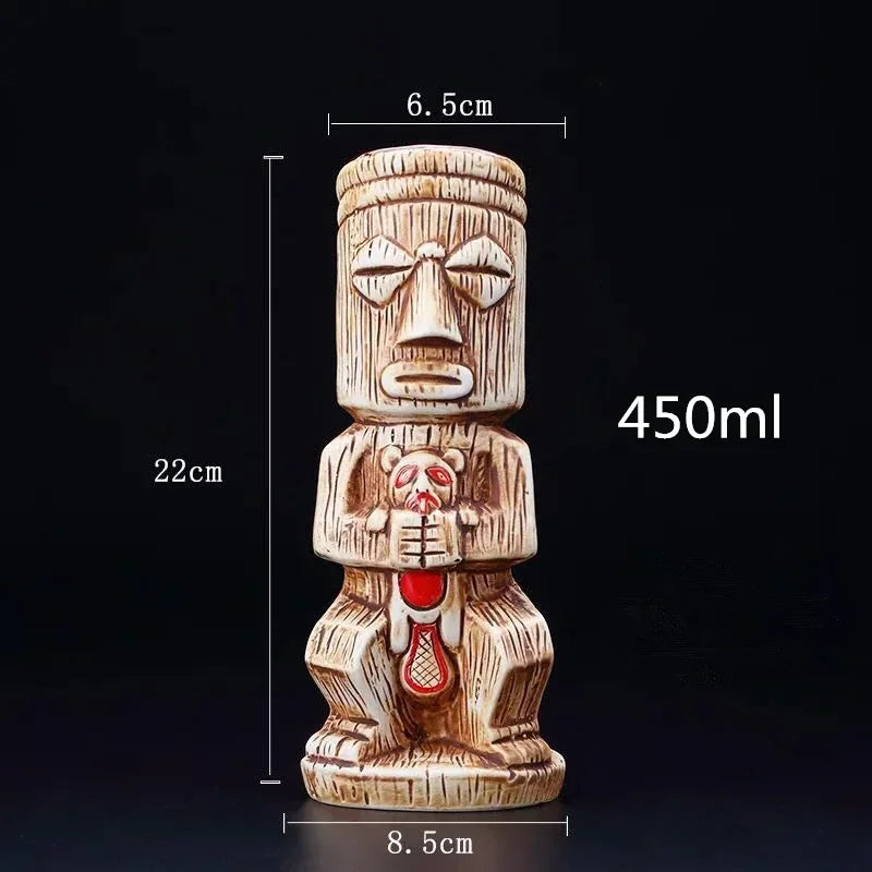 Colorful 450ml Hawaii Tiki Mug - Perfect for Cocktails & Beverages