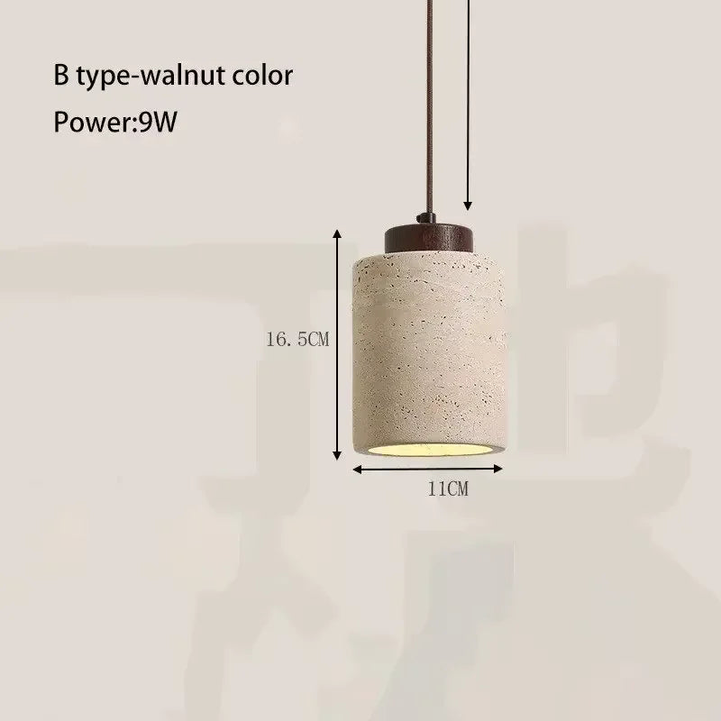 Pumous Yellow Stone LED Pendant Lamp - Modern Retro Chandelier