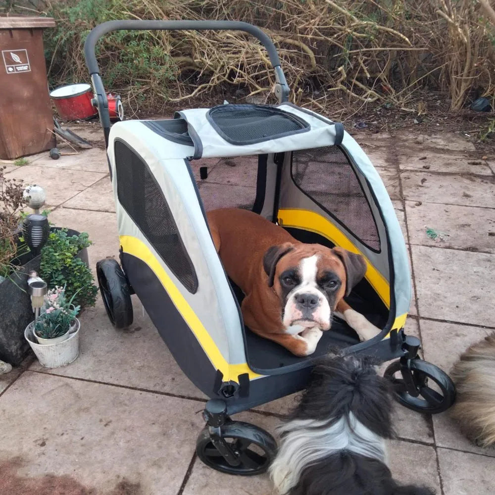 Premium 4-Wheel Pet Stroller - Foldable Dog Jogger Wagon