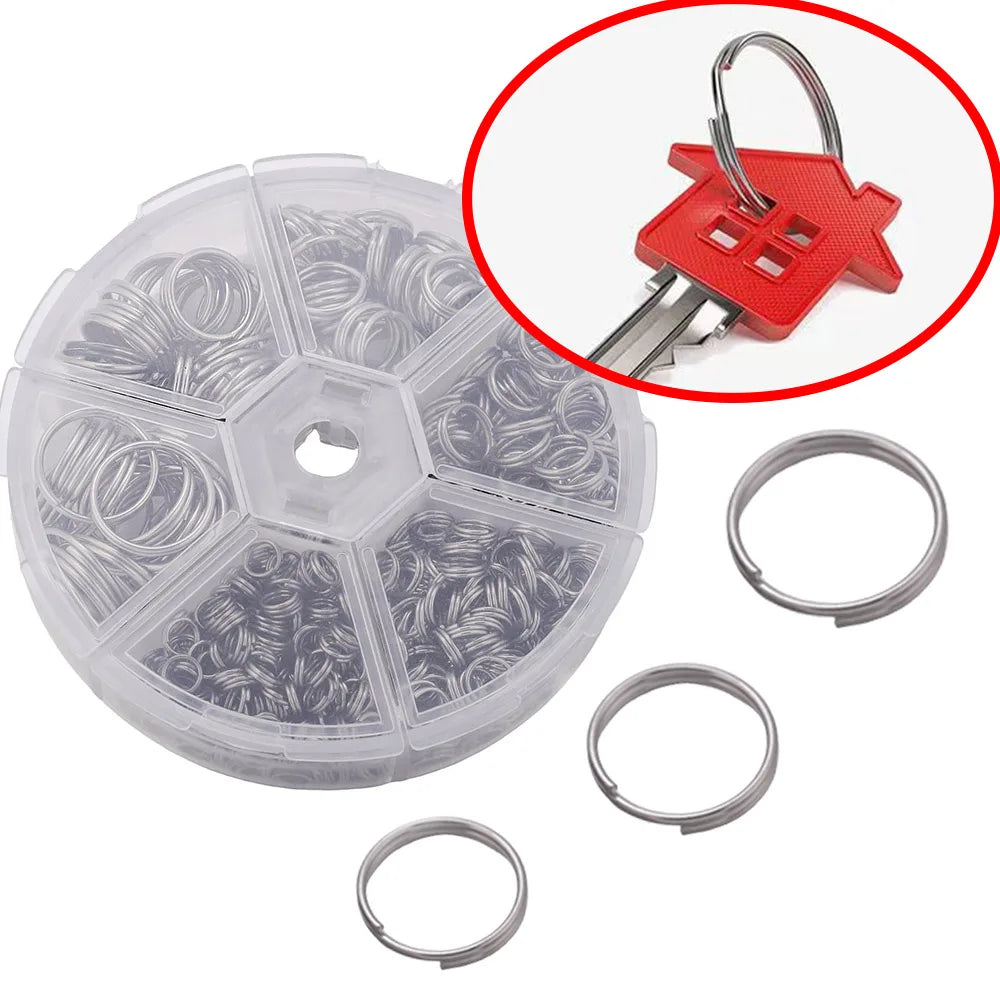 Stainless Steel Double Keychain Connector for DIY Jewelry Projects