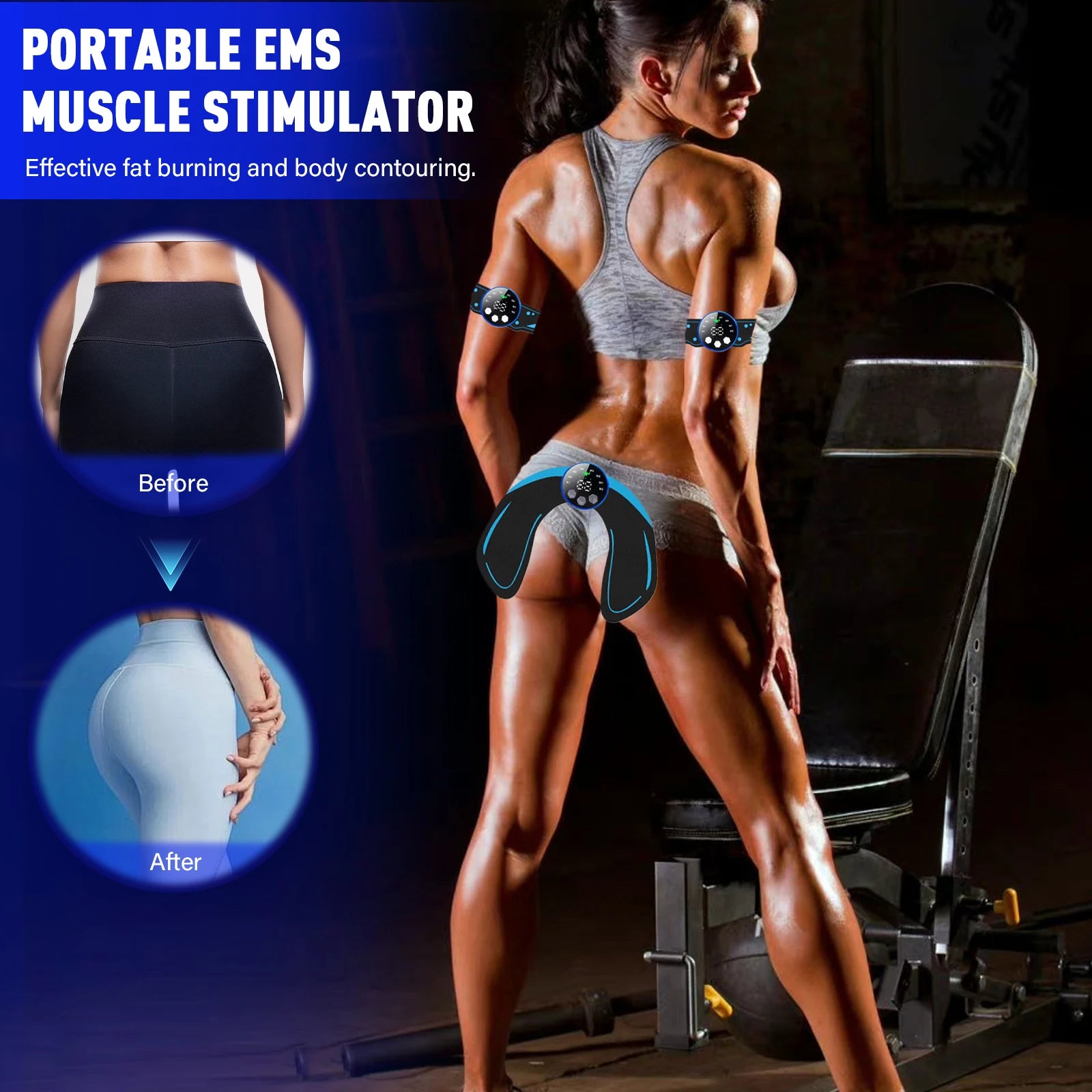 APWIKOGER Ab Stimulator - EMS Muscle Toner for Abdomen, Arms, and Legs