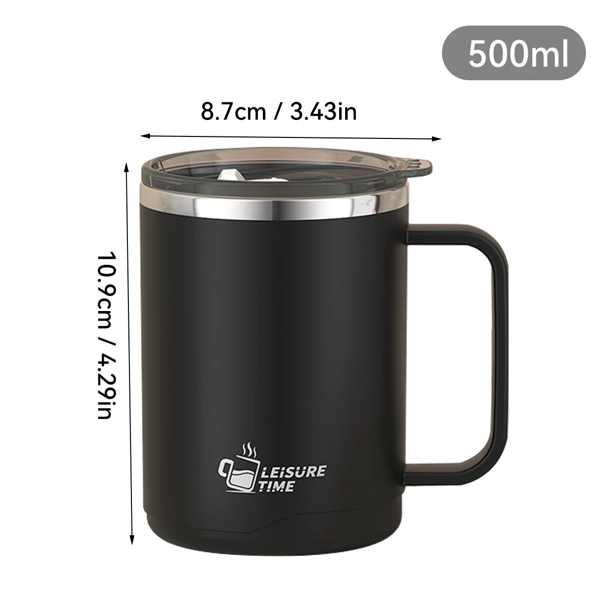 Double Wall Insulated Coffee Mug - Large Capacity with Handle