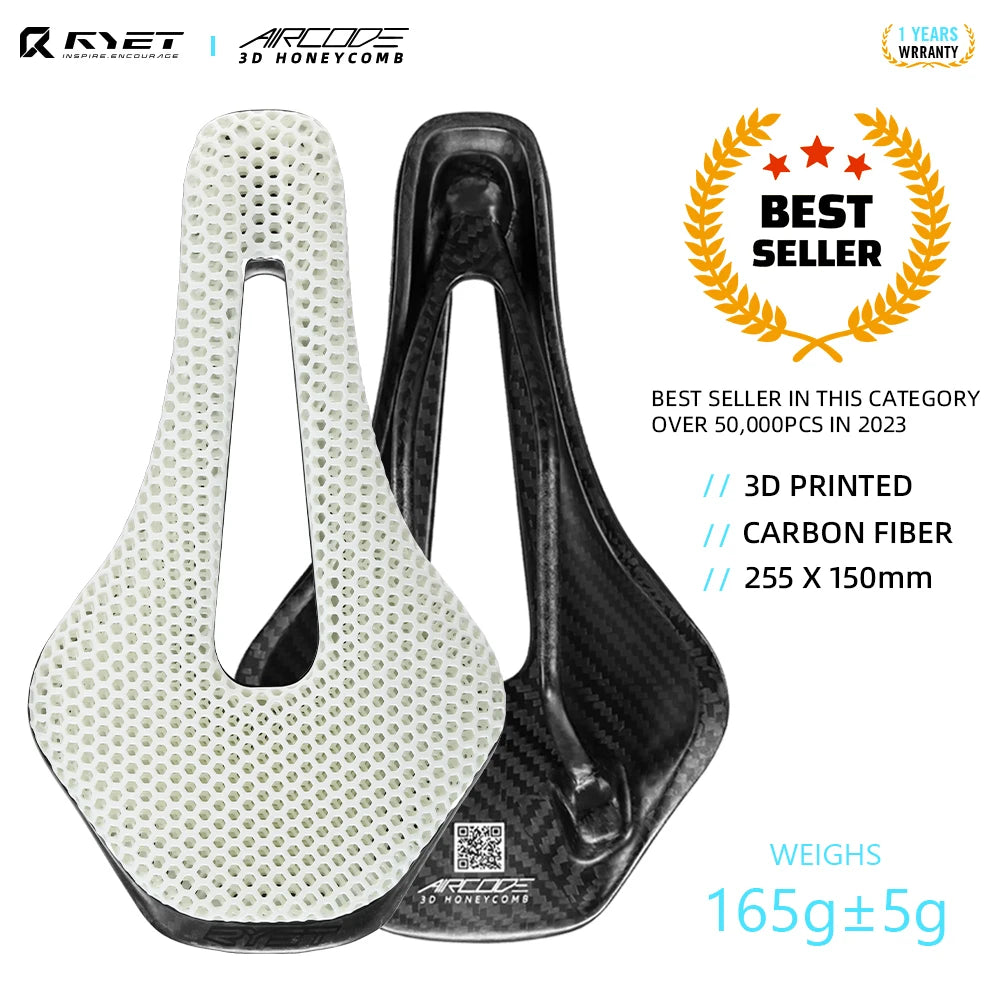 RYET Ultralight Carbon 3D Printed Saddle for Road & MTB Cycling