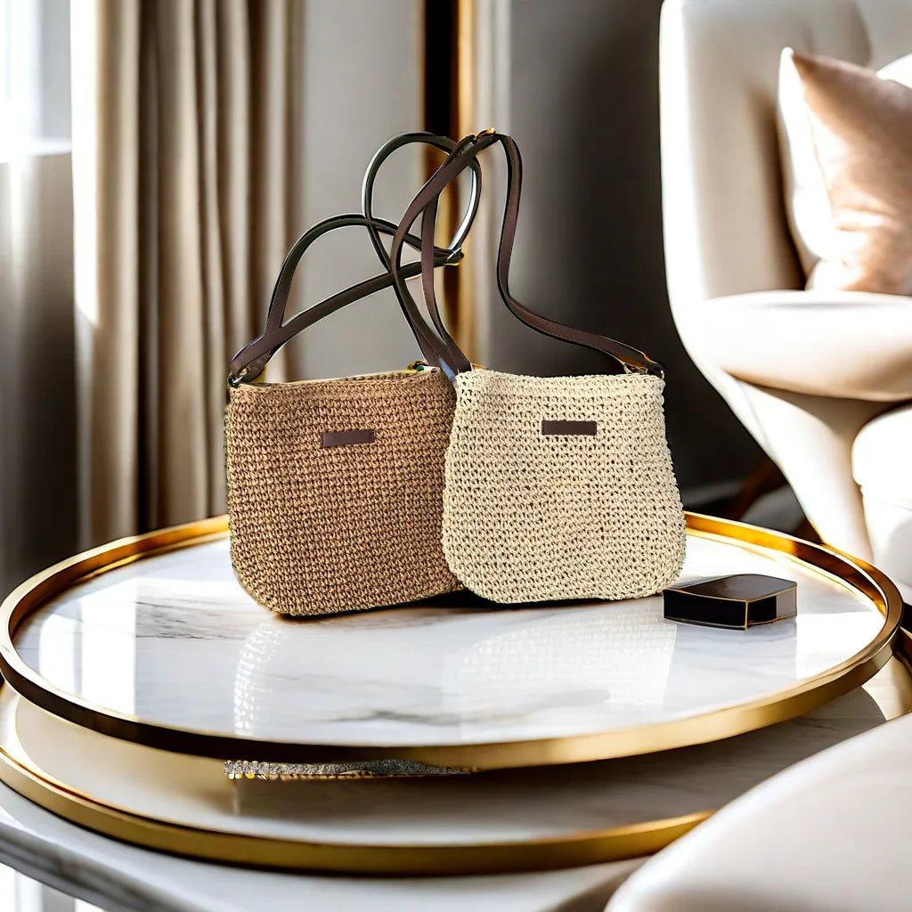 Stylish Straw Woven Crossbody Bag for Women - Beach Ready Design