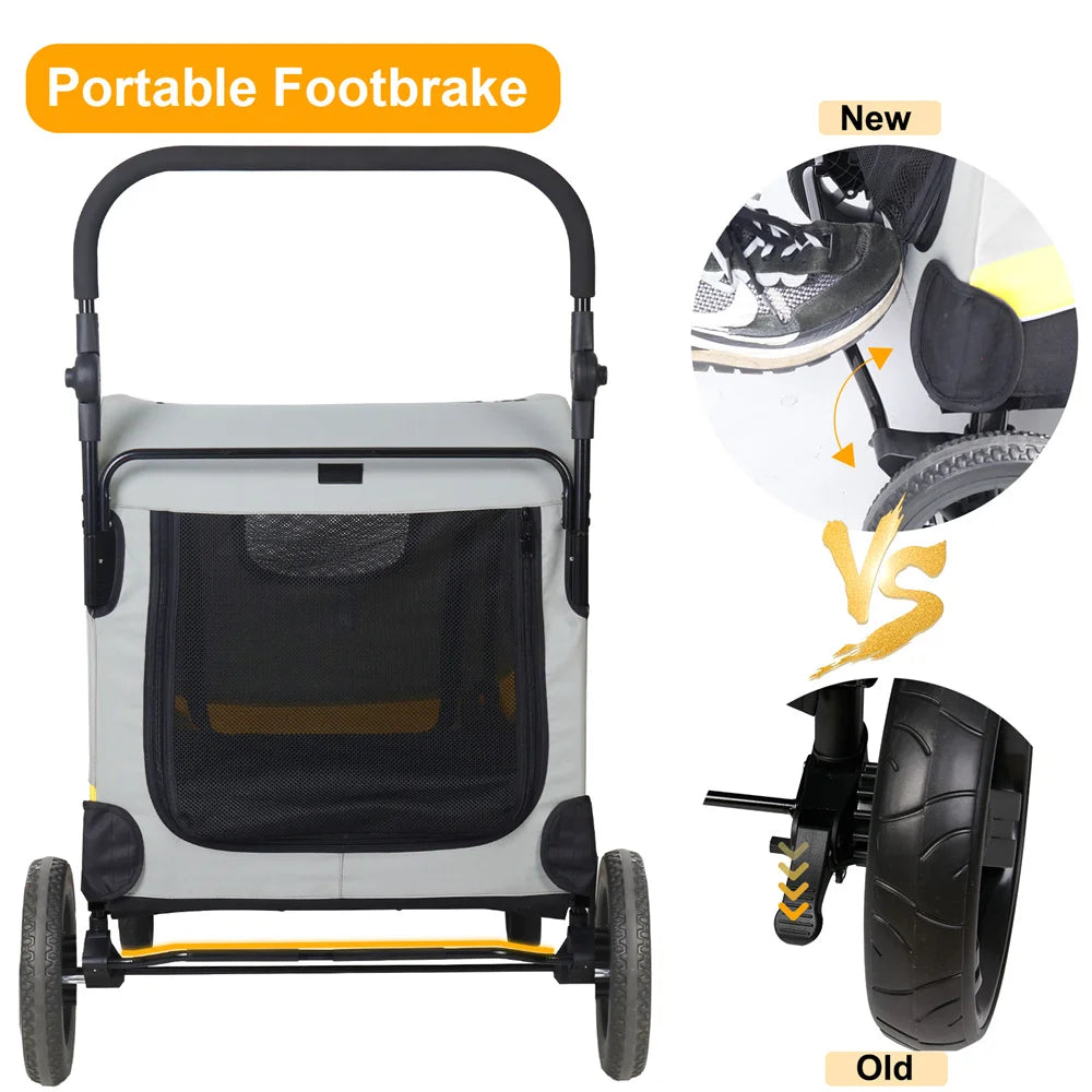 Premium 4-Wheel Pet Stroller - Foldable Dog Jogger Wagon