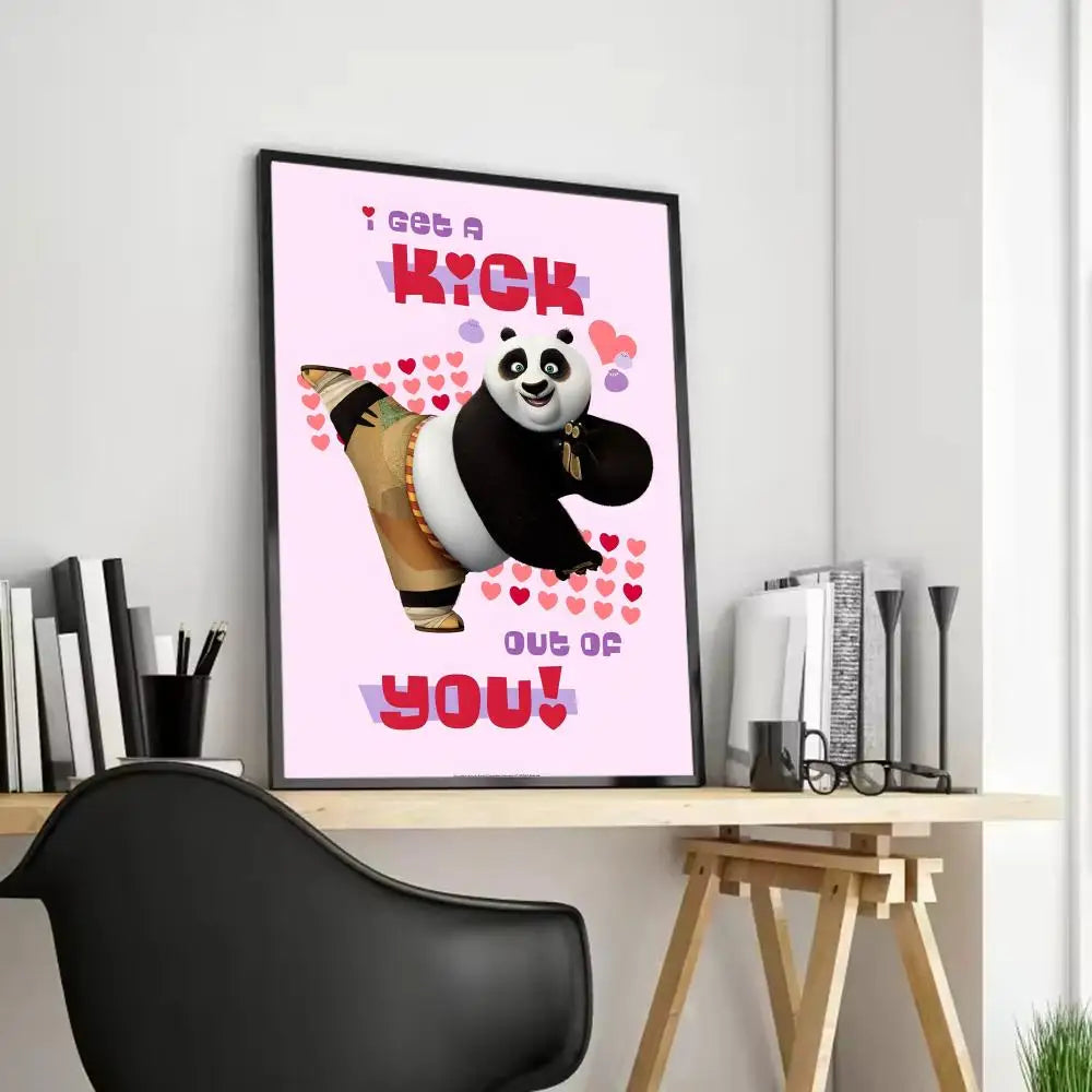 Kung Fu Panda Anime Poster - Waterproof Art for Home & Bar Decor