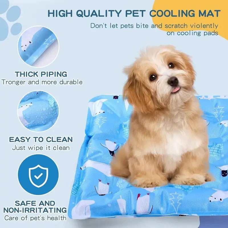 Portable Pet Cooling Mat - Durable Ice Cushion for Dogs & Cats