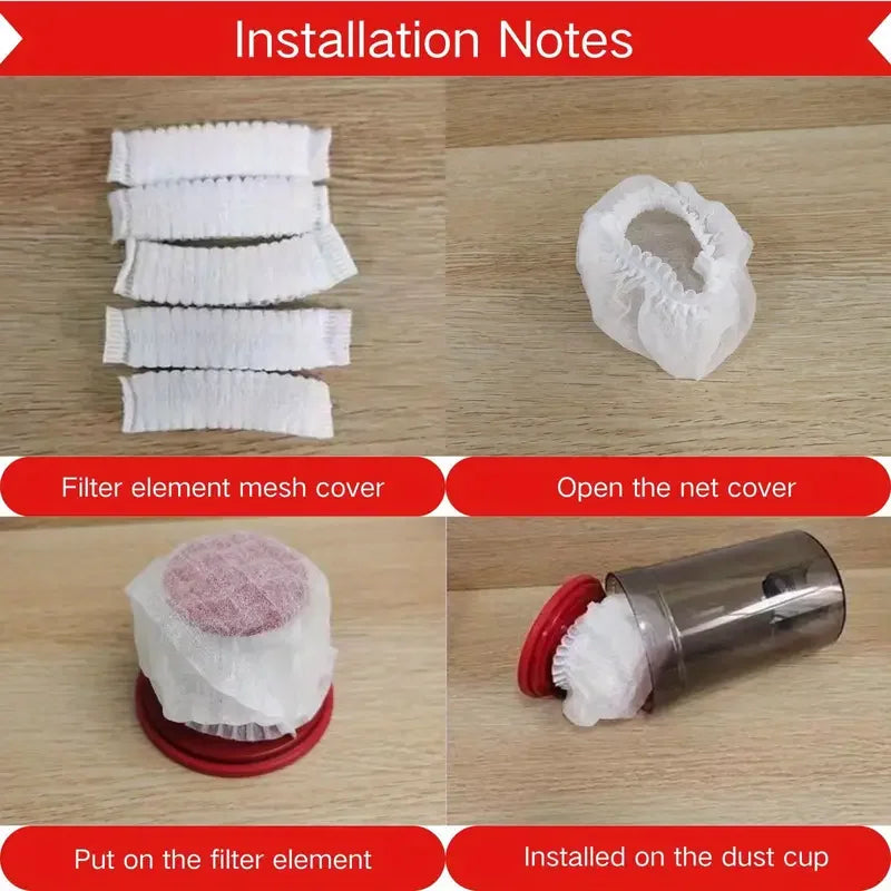 20-Pack Washable Vacuum Cleaner Filter Covers - Non-Woven Fabric Protection