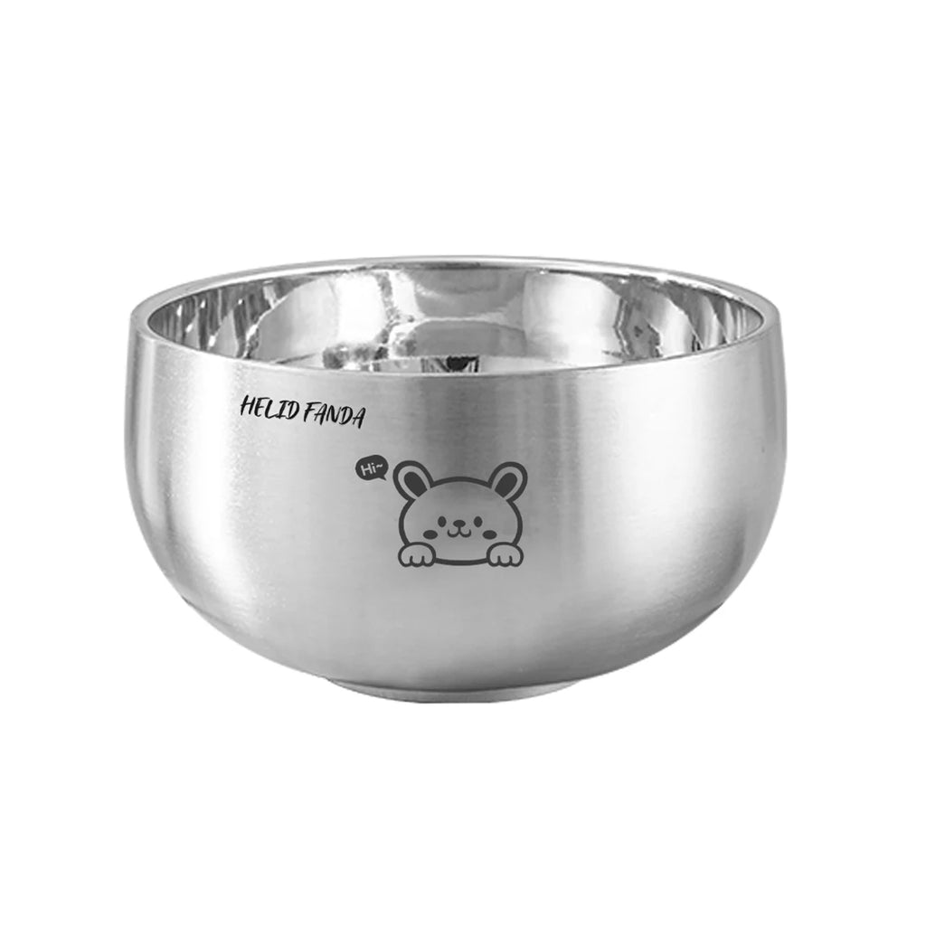 Cartoon Stainless Steel Ramen Bowl - Eco-Friendly & Safe