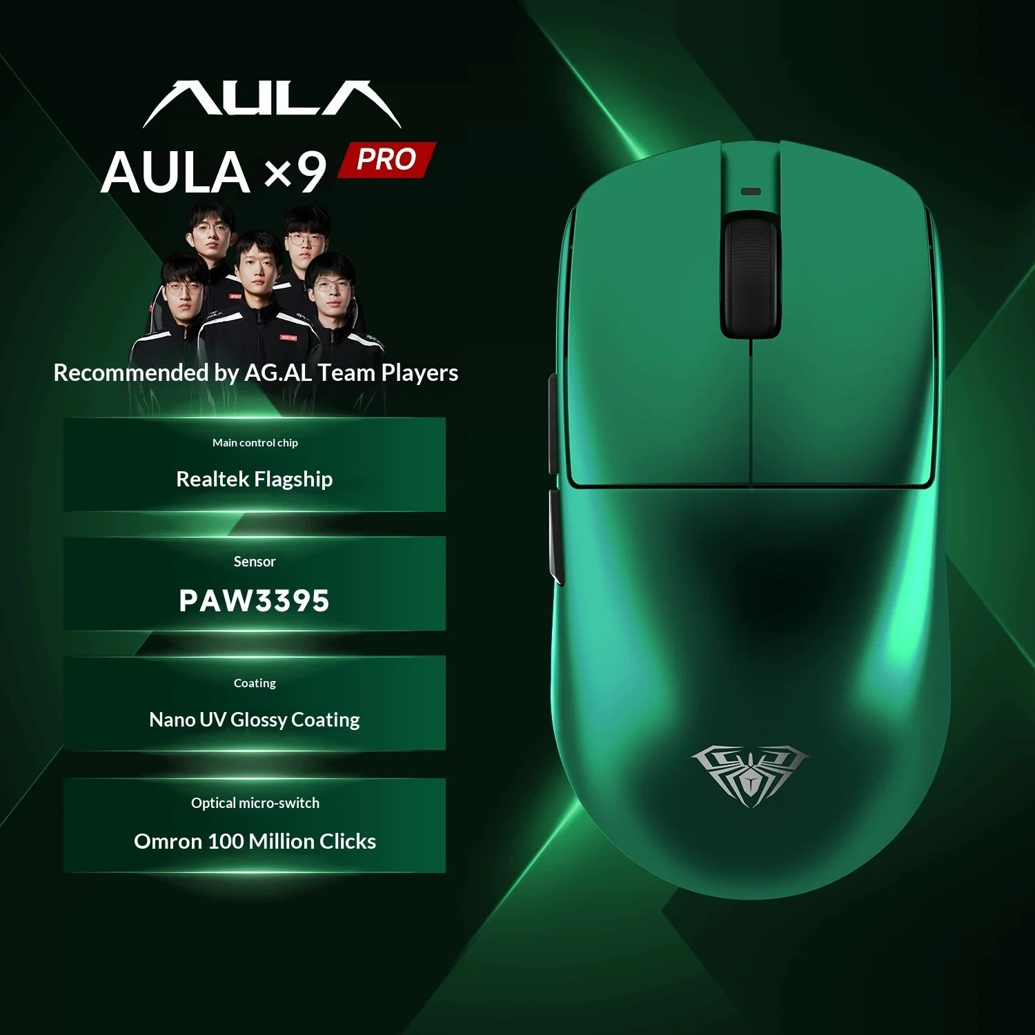 AULA X9 Max Wireless Gaming Mouse - Ergonomic & Ultra-Responsive
