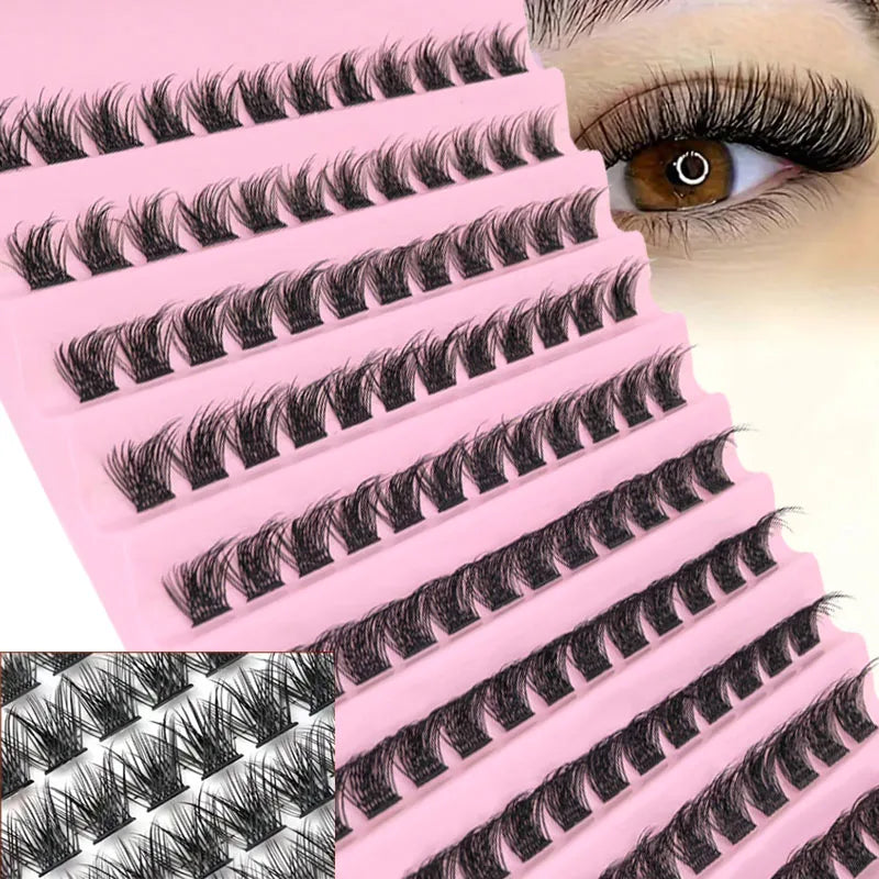 DIY Eyelash Extension Kit - Natural Long Individual Lashes Clusters