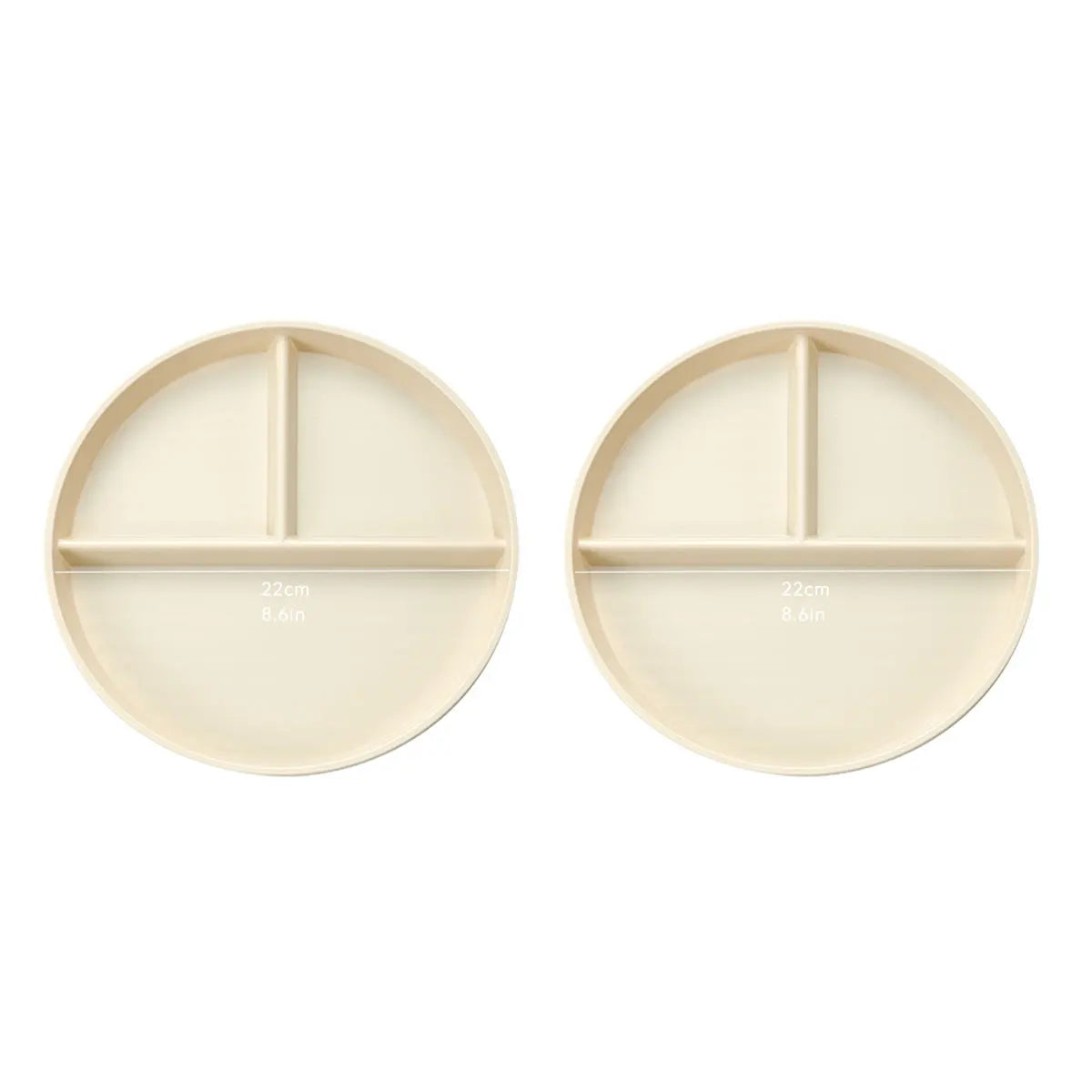 Divided Round Reusable Food Plate - Dishwasher & Microwave Safe