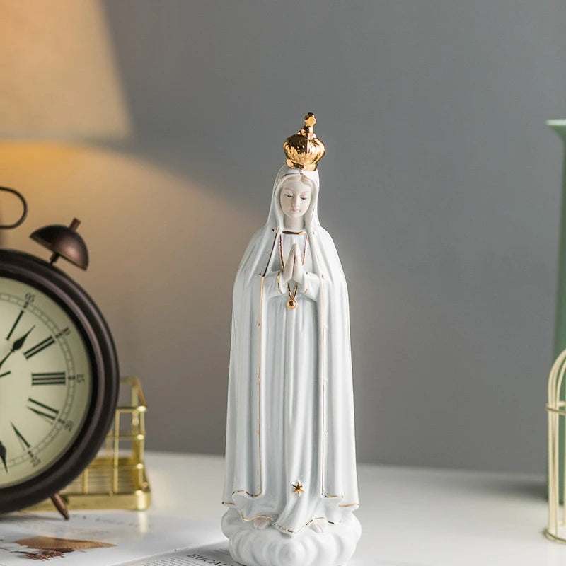 Elegant Ceramic Our Lady of Fatima Statue for Home & Church Decor