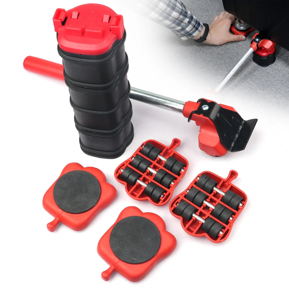 Heavy-Duty Furniture Mover Tool Set - Easy Transport Lifter with Rollers