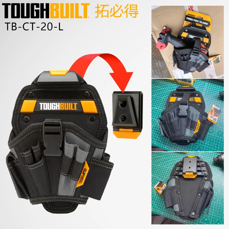 TOUGHBUILT Large Drill Holster - 13 Pockets & Loops for Easy Carry
