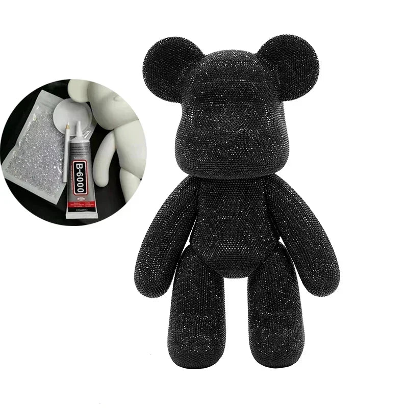 Glittering Rhinestone Bear Figurine - DIY Jewelry Decoration