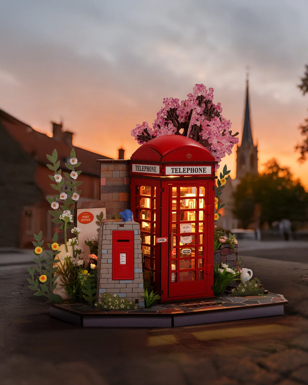 ROBOTIME 3D Wooden Puzzle Blossom Book Booth - Charming Home Decor