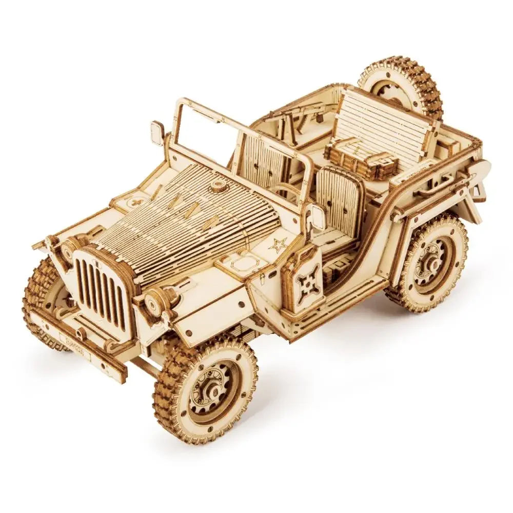 Robotime 3D Wooden Puzzle Kits - Steam Train, Jeep & Truck Models