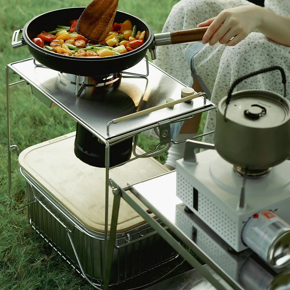 FireMaple Portable Stainless Steel Camping Table for Outdoor Use