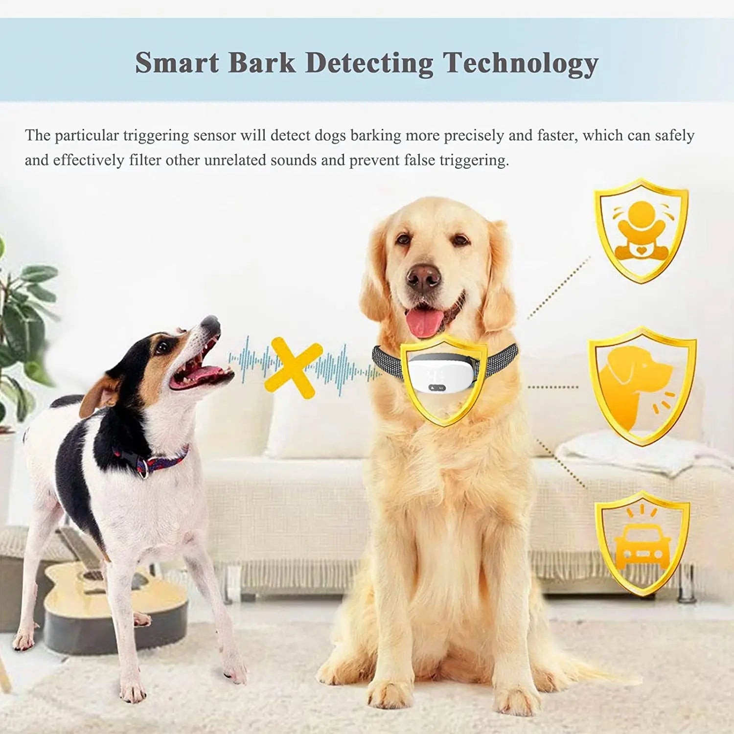 Rechargeable Anti-Bark Dog Training Collar - Vibration & Sound
