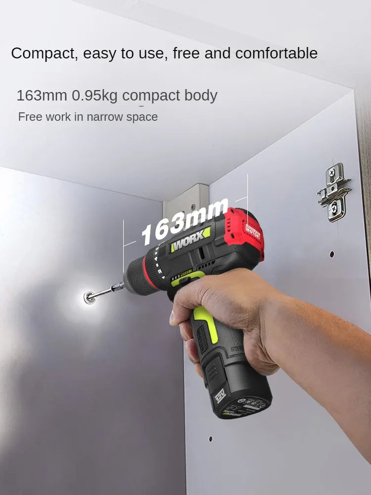 WORX WU131X Cordless Impact Drill - 40Nm Brushless Motor, 12V