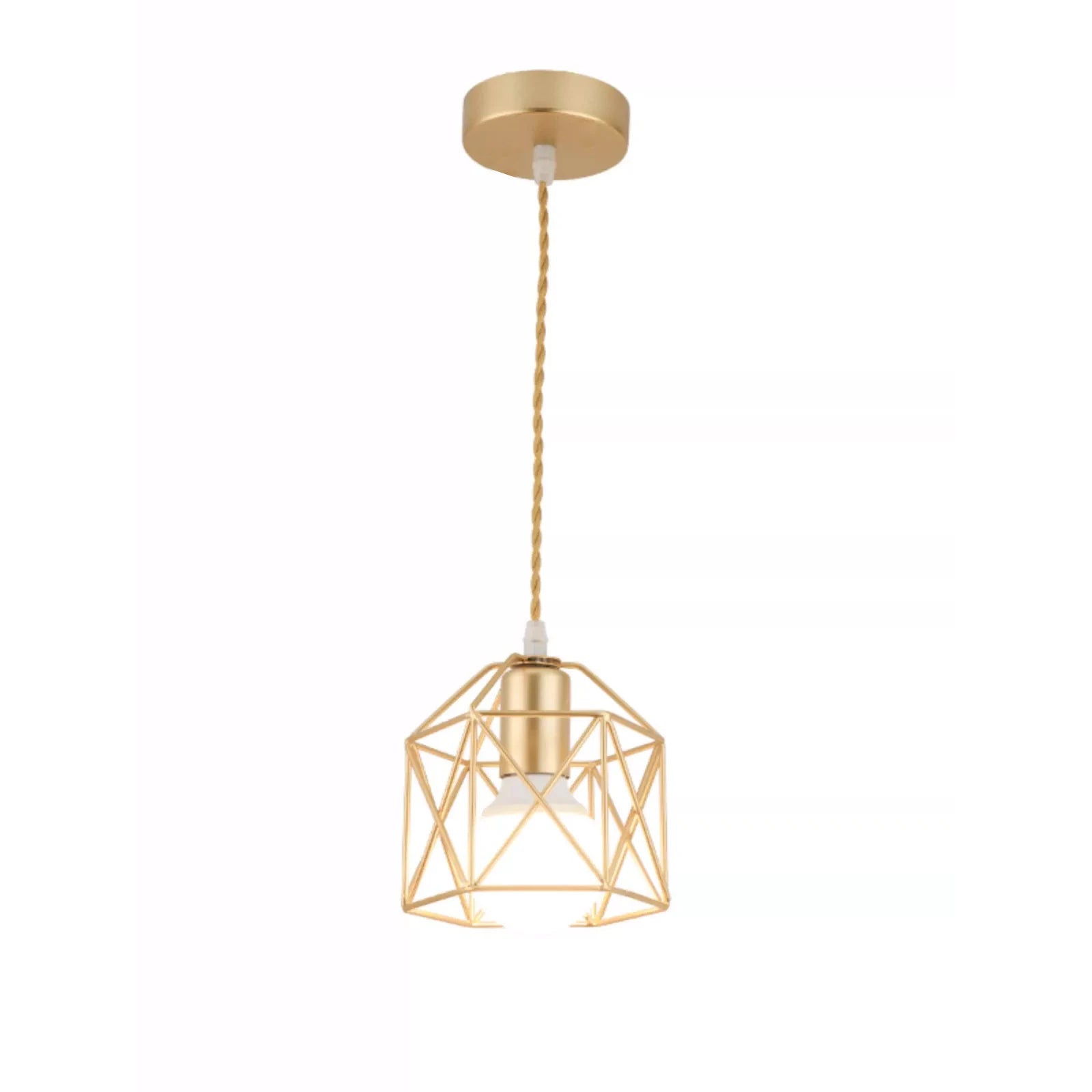 Modern Minimalist LED Pendant Light - Gold & Black Metal Fixture