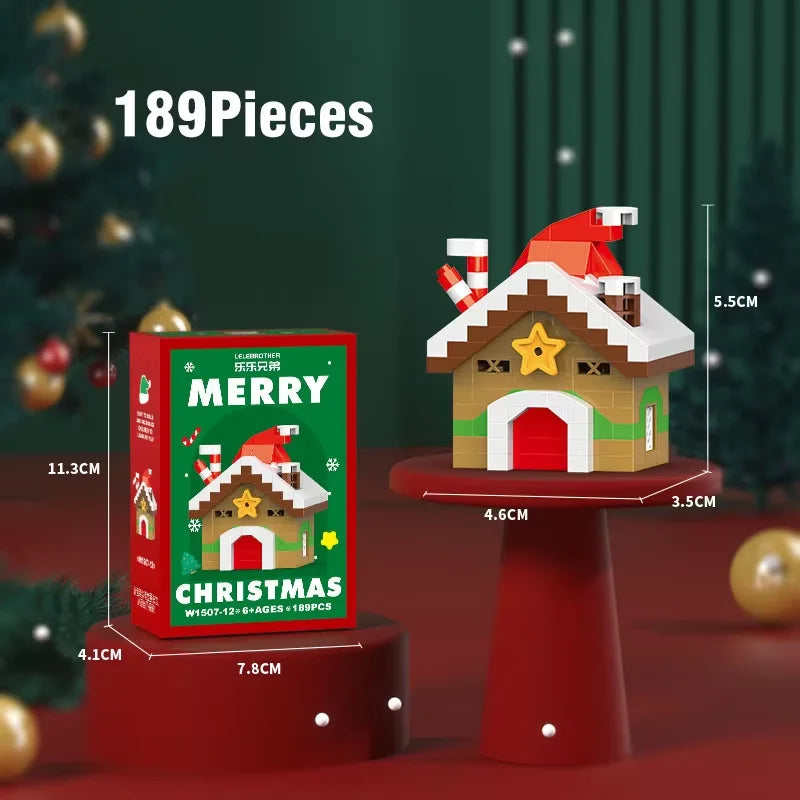 Festive Christmas Micro Brick Set - Santa, Snowman, Reindeer & Tree