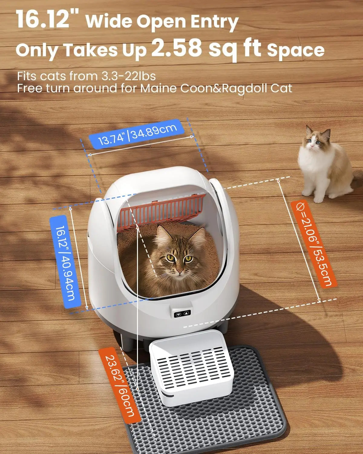 Smart Self-Cleaning Litter Box with WiFi Control for Cats