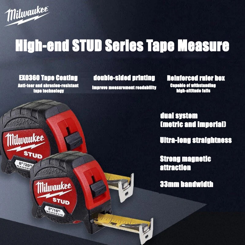 Milwaukee Self-Locking 16ft/26ft Magnetic Tape Measure - Durable & Accurate