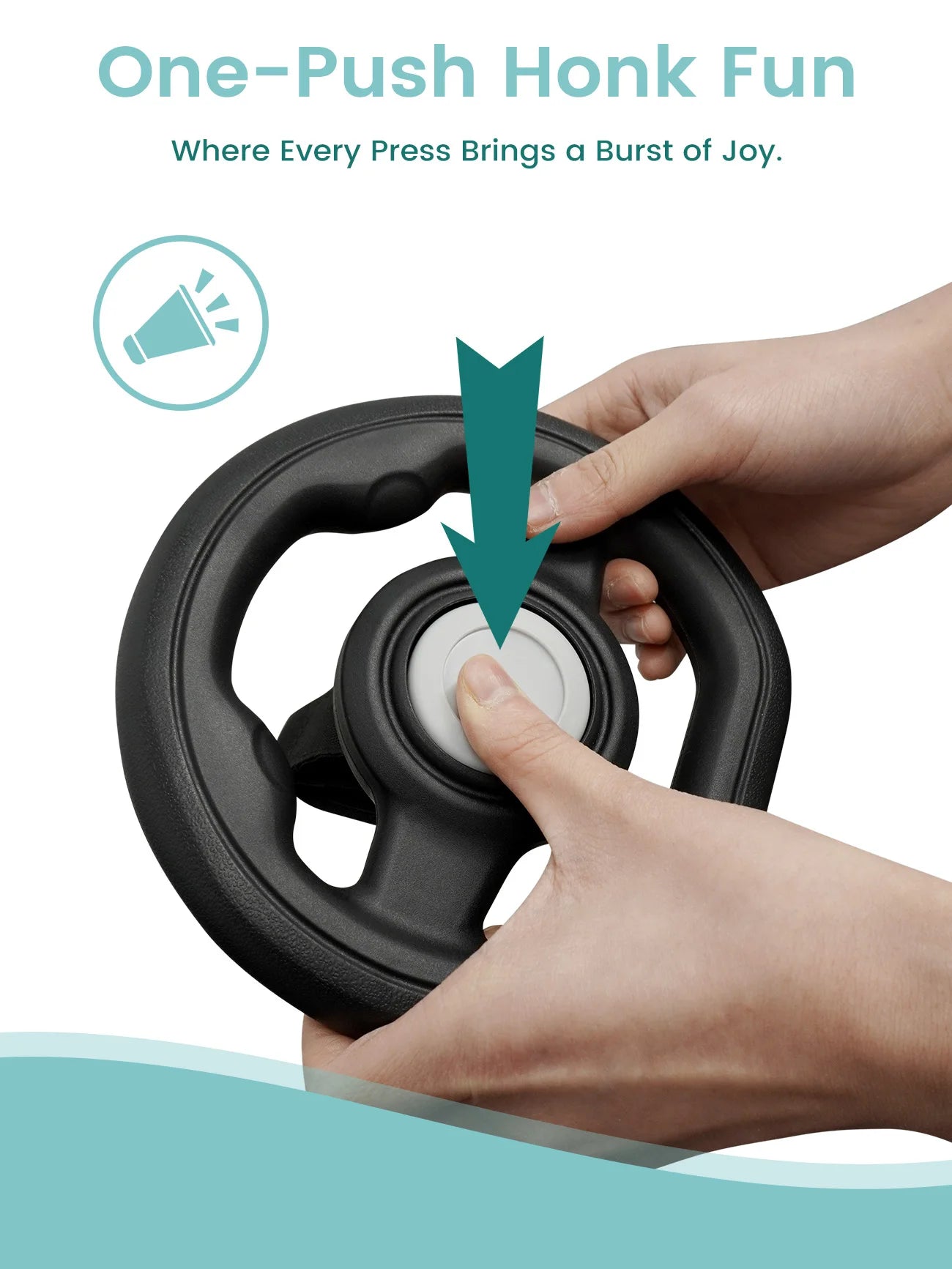 Fun Stroller Steering Wheel with Honking Sound & 360° Rotation