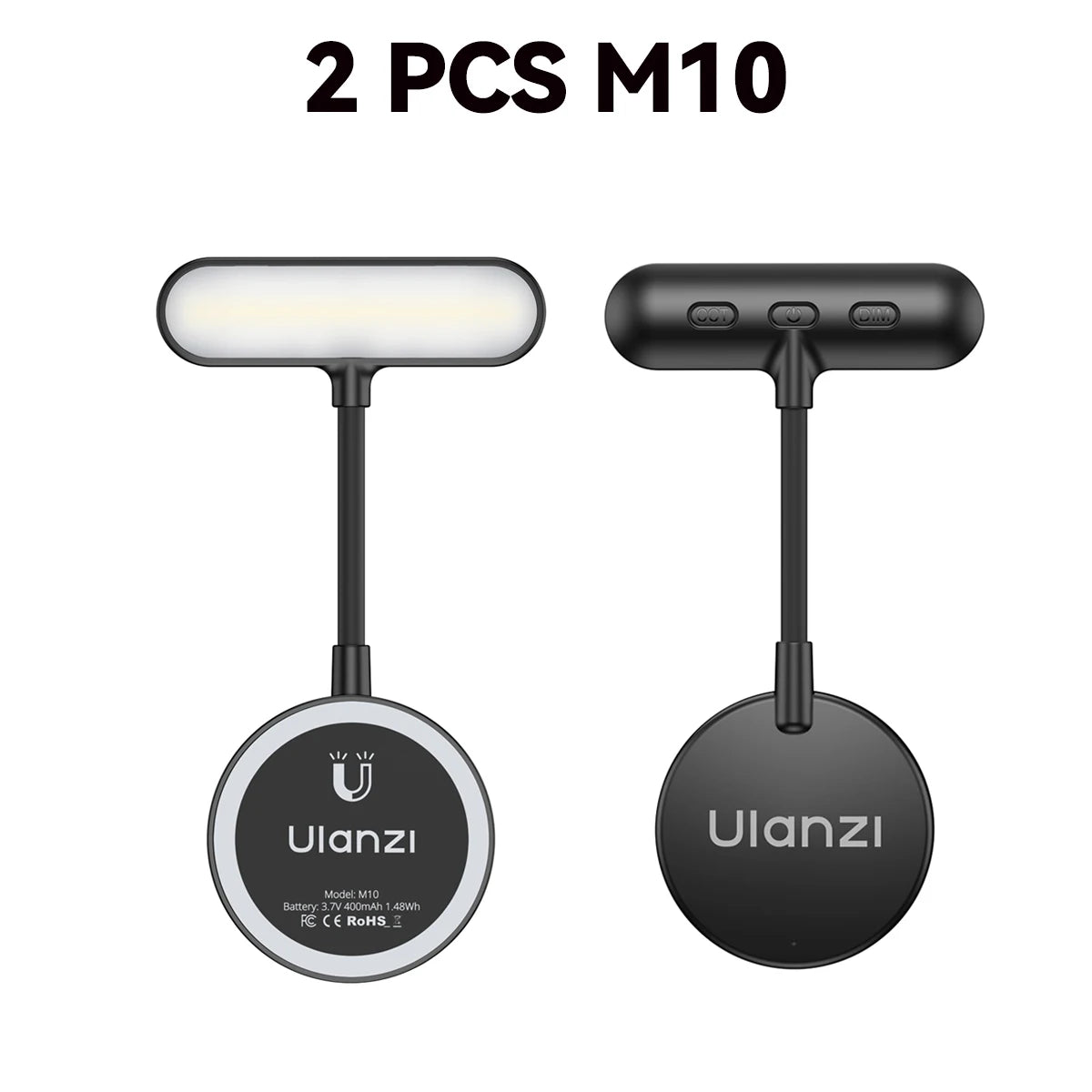 Ulanzi M10 Magnetic LED Selfie Light - Flexible & Rechargeable